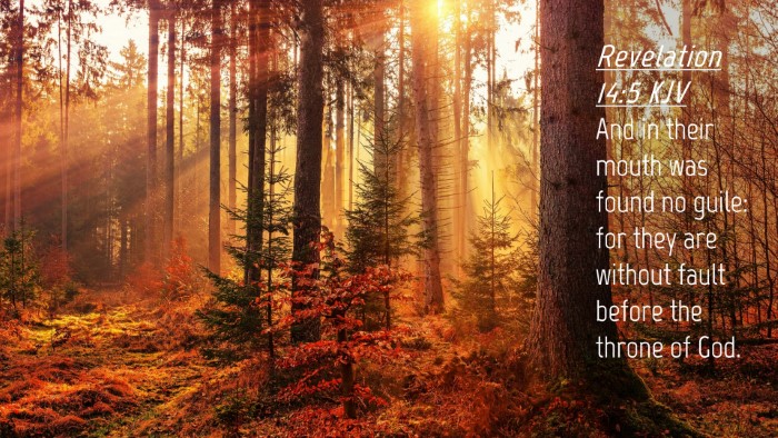 Picture 04 - Revelation 14:5 KJV Desktop Wallpaper - And in their mouth was found no guile: for they - Desktop Bible Verse Wallpaper
