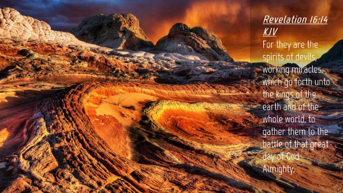 Picture 04 - Revelation 16:14 KJV Desktop Wallpaper - For they are the spirits of devils, working - Desktop Bible Verse Wallpaper