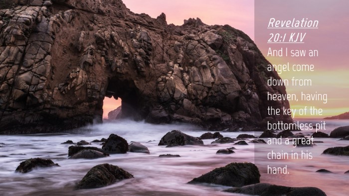 Picture 04 - Revelation 20:1 KJV Desktop Wallpaper - And I saw an angel come down from heaven, having - Desktop Bible Verse Wallpaper