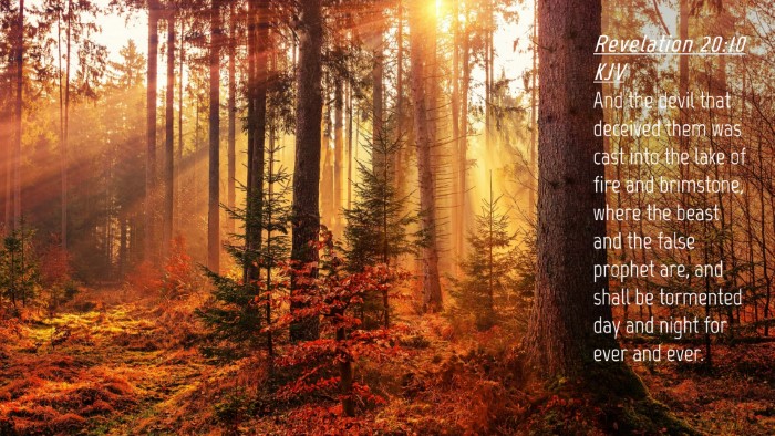 Picture 04 - Revelation 20:10 KJV Desktop Wallpaper - And the devil that deceived them was cast into - Desktop Bible Verse Wallpaper