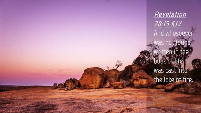 Picture 04 - Revelation 20:15 KJV Desktop Wallpaper - And whosoever was not found written in the book - Desktop Bible Verse Wallpaper