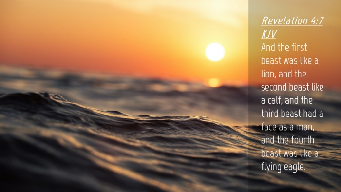 Picture 04 - Revelation 4:7 KJV Desktop Wallpaper - And the first beast was like a lion, and the - Desktop Bible Verse Wallpaper