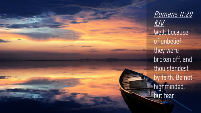 Picture 04 - Romans 11:20 KJV Desktop Wallpaper - Well; because of unbelief they were broken off, - Desktop Bible Verse Wallpaper