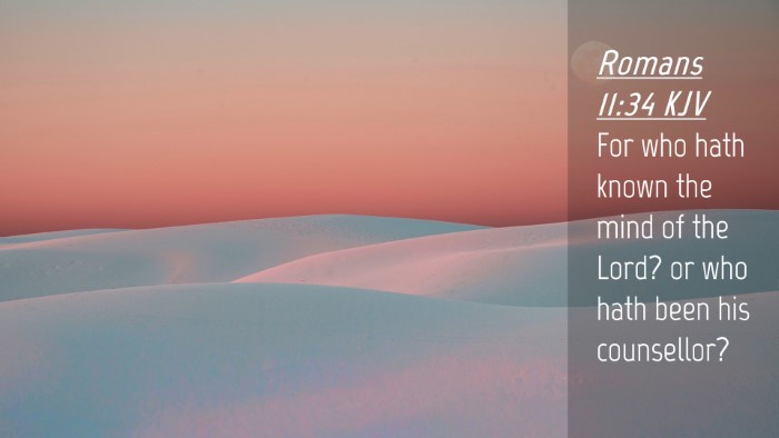 Picture 04 - Romans 11:34 KJV Desktop Wallpaper - For who hath known the mind of the Lord? or who - Desktop Bible Verse Wallpaper