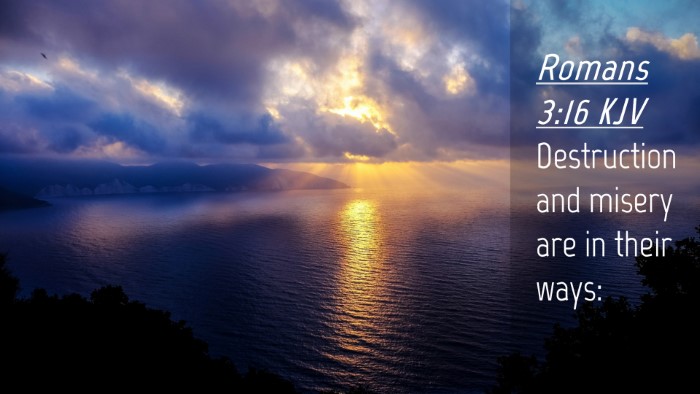 Picture 04 - Romans 3:16 KJV Desktop Wallpaper - Destruction and misery are in their - Desktop Bible Verse Wallpaper