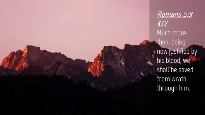 Picture 04 - Romans 5:9 KJV Desktop Wallpaper - Much more then, being now justified by his blood, - Desktop Bible Verse Wallpaper