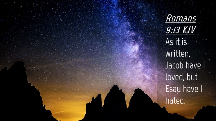 Picture 04 - Romans 9:13 KJV Desktop Wallpaper - As it is written, Jacob have I loved, but Esau - Desktop Bible Verse Wallpaper