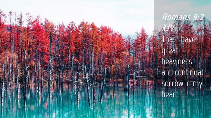 Picture 04 - Romans 9:2 KJV Desktop Wallpaper - That I have great heaviness and continual sorrow - Desktop Bible Verse Wallpaper