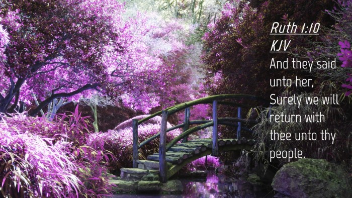 Picture 04 - Ruth 1:10 KJV Desktop Wallpaper - And they said unto her, Surely we will return - Desktop Bible Verse Wallpaper