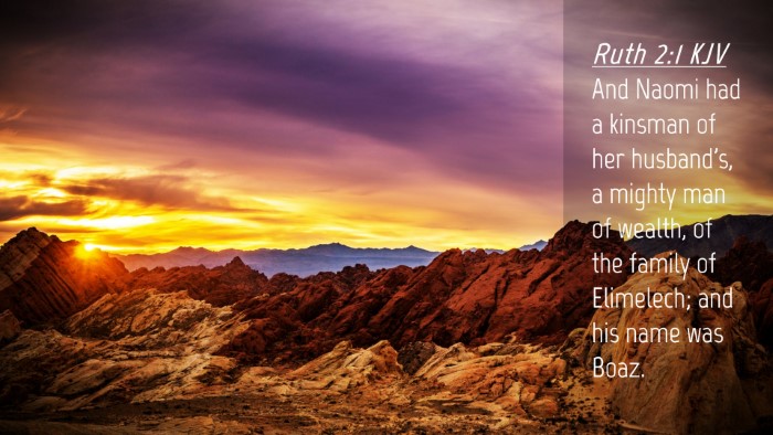 Picture 04 - Ruth 2:1 KJV Desktop Wallpaper - And Naomi had a kinsman of her husband's, a - Desktop Bible Verse Wallpaper