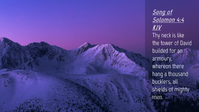 Picture 04 - Song of Solomon 4:4 KJV Desktop Wallpaper - Thy neck is like the tower of David builded for - Desktop Bible Verse Wallpaper