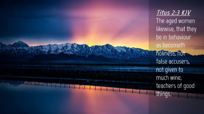 Picture 04 - Titus 2:3 KJV Desktop Wallpaper - The aged women likewise, that they be in - Desktop Bible Verse Wallpaper