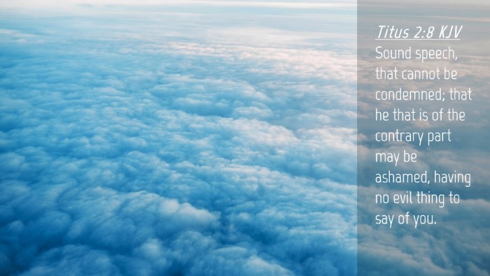 Picture 04 - Titus 2:8 KJV Desktop Wallpaper - Sound speech, that cannot be condemned; that he - Desktop Bible Verse Wallpaper