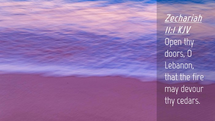 Picture 04 - Zechariah 11:1 KJV Desktop Wallpaper - Open thy doors, O Lebanon, that the fire may - Desktop Bible Verse Wallpaper