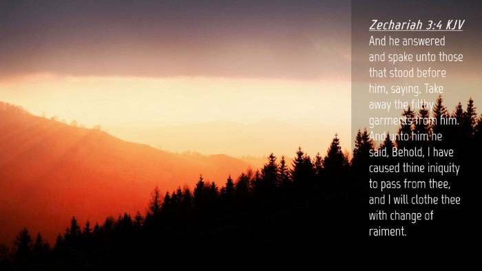 Picture 04 - Zechariah 3:4 KJV Desktop Wallpaper - And he answered and spake unto those that stood - Desktop Bible Verse Wallpaper