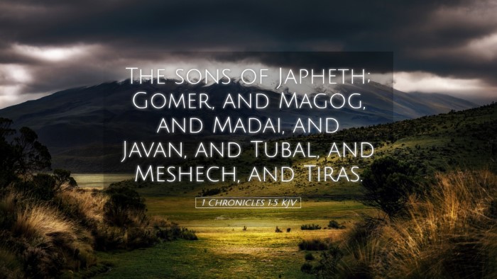 Picture 05 - 1 Chronicles 1:5 KJV Desktop Wallpaper - The sons of Japheth; Gomer, and Magog, and Madai, - Desktop Bible Verse Wallpaper