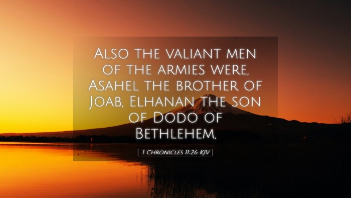 Picture 05 - 1 Chronicles 11:26 KJV Desktop Wallpaper - Also the valiant men of the armies were, Asahel - Desktop Bible Verse Wallpaper