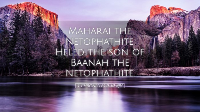 Picture 05 - 1 Chronicles 11:30 KJV Desktop Wallpaper - Maharai the Netophathite, Heled the son of Baanah - Desktop Bible Verse Wallpaper