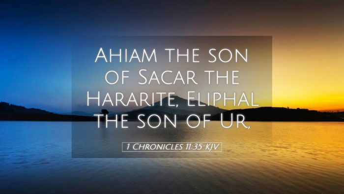 Picture 05 - 1 Chronicles 11:35 KJV Desktop Wallpaper - Ahiam the son of Sacar the Hararite, Eliphal the - Desktop Bible Verse Wallpaper