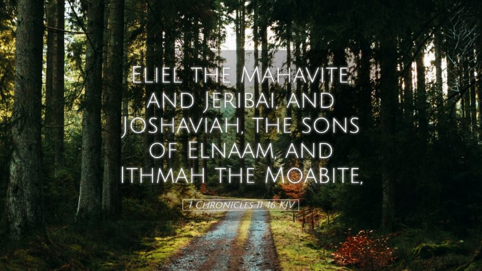 Picture 05 - 1 Chronicles 11:46 KJV Desktop Wallpaper - Eliel the Mahavite, and Jeribai, and Joshaviah, - Desktop Bible Verse Wallpaper