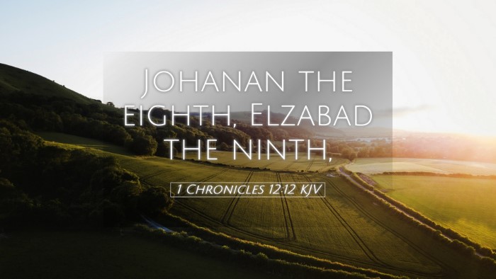 Picture 05 - 1 Chronicles 12:12 KJV Desktop Wallpaper - Johanan the eighth, Elzabad the - Desktop Bible Verse Wallpaper