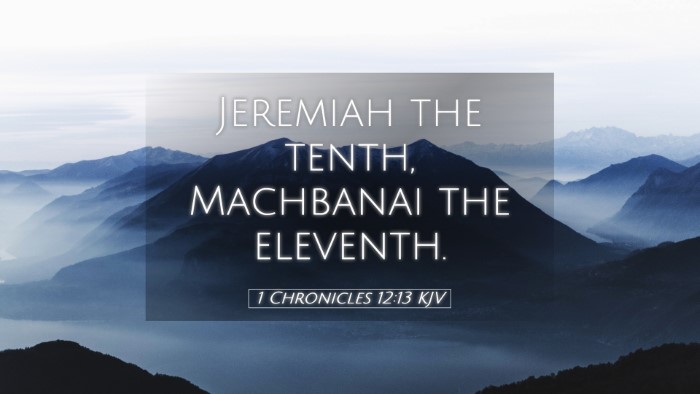 Picture 05 - 1 Chronicles 12:13 KJV Desktop Wallpaper - Jeremiah the tenth, Machbanai the - Desktop Bible Verse Wallpaper