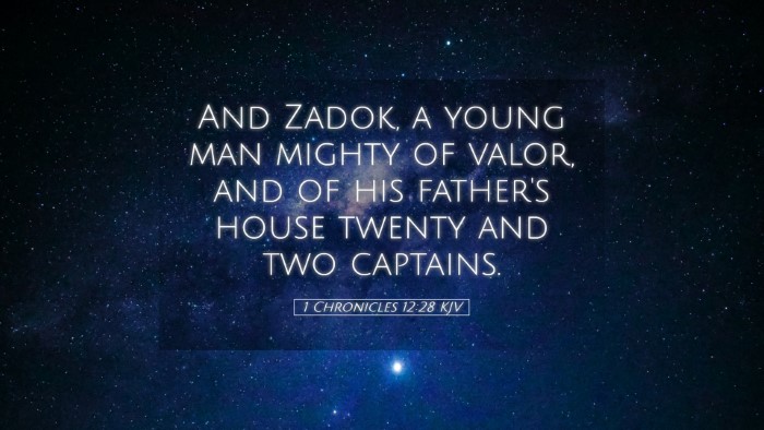 Picture 05 - 1 Chronicles 12:28 KJV Desktop Wallpaper - And Zadok, a young man mighty of valor, and of - Desktop Bible Verse Wallpaper