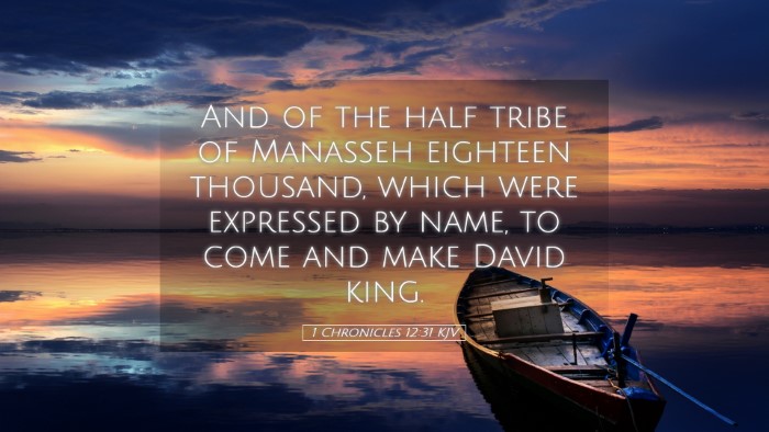 Picture 05 - 1 Chronicles 12:31 KJV Desktop Wallpaper - And of the half tribe of Manasseh eighteen - Desktop Bible Verse Wallpaper