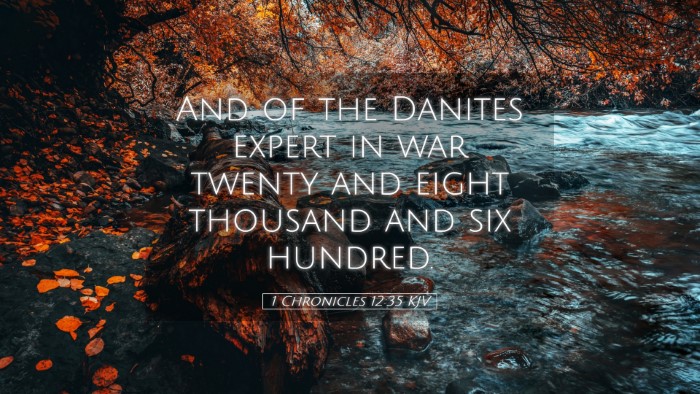 Picture 05 - 1 Chronicles 12:35 KJV Desktop Wallpaper - And of the Danites expert in war twenty and eight - Desktop Bible Verse Wallpaper