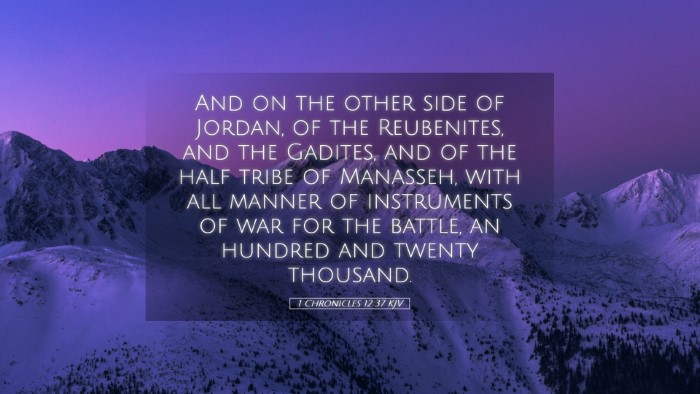 Picture 05 - 1 Chronicles 12:37 KJV Desktop Wallpaper - And on the other side of Jordan, of the - Desktop Bible Verse Wallpaper