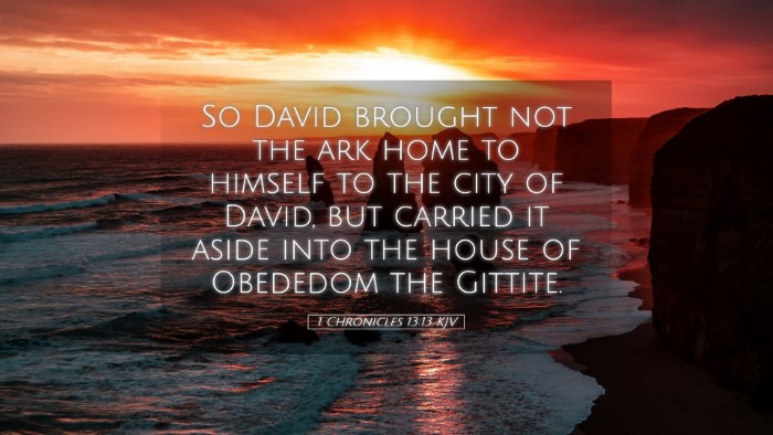 Picture 05 - 1 Chronicles 13:13 KJV Desktop Wallpaper - So David brought not the ark home to himself to - Desktop Bible Verse Wallpaper