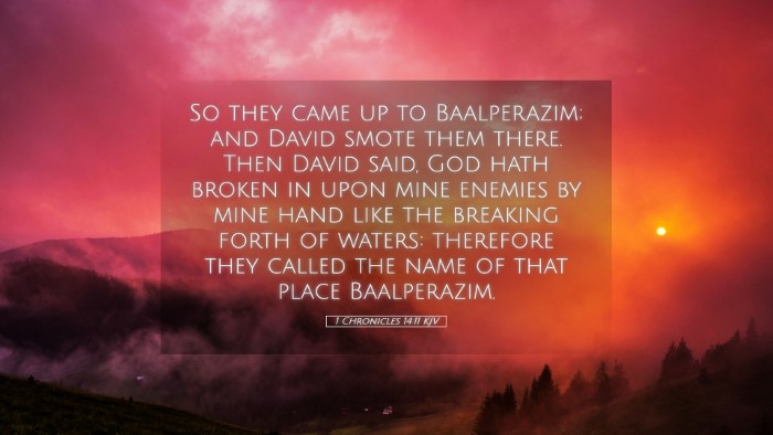 Picture 05 - 1 Chronicles 14:11 KJV Desktop Wallpaper - So they came up to Baalperazim; and David smote - Desktop Bible Verse Wallpaper