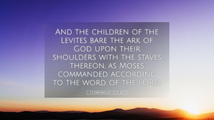 Picture 05 - 1 Chronicles 15:15 KJV Desktop Wallpaper - And the children of the Levites bare the ark of - Desktop Bible Verse Wallpaper