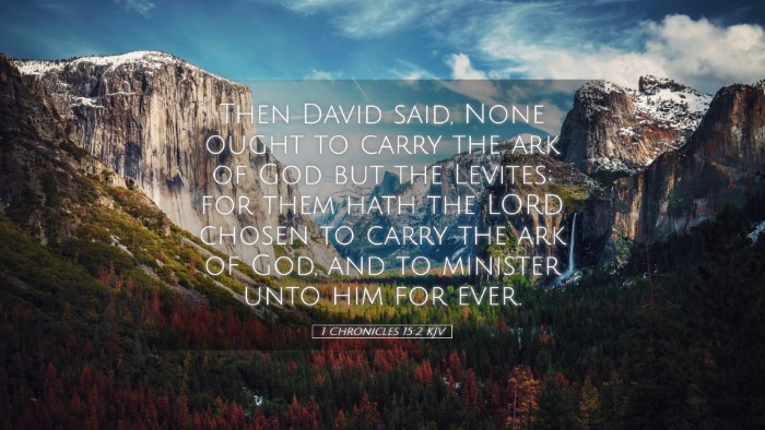 Picture 05 - 1 Chronicles 15:2 KJV Desktop Wallpaper - Then David said, None ought to carry the ark of - Desktop Bible Verse Wallpaper