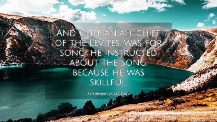 Picture 05 - 1 Chronicles 15:22 KJV Desktop Wallpaper - And Chenaniah, chief of the Levites, was for - Desktop Bible Verse Wallpaper