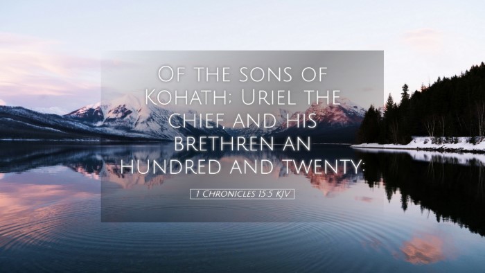 Picture 05 - 1 Chronicles 15:5 KJV Desktop Wallpaper - Of the sons of Kohath; Uriel the chief, and his - Desktop Bible Verse Wallpaper