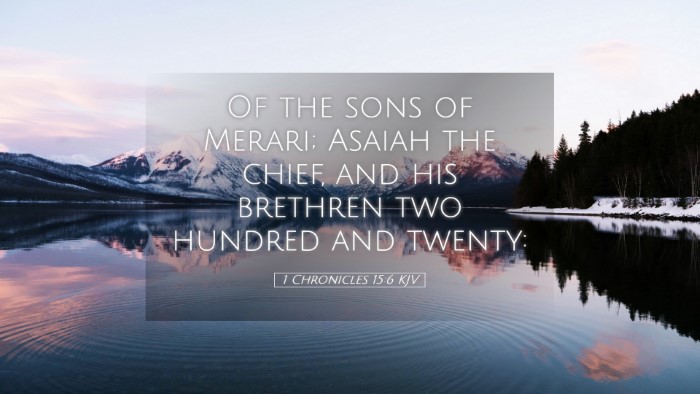 Picture 05 - 1 Chronicles 15:6 KJV Desktop Wallpaper - Of the sons of Merari; Asaiah the chief, and his - Desktop Bible Verse Wallpaper