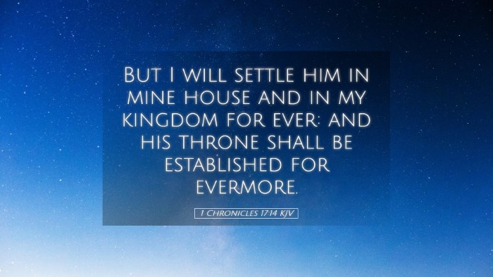 Picture 05 - 1 Chronicles 17:14 KJV Desktop Wallpaper - But I will settle him in mine house and in my - Desktop Bible Verse Wallpaper