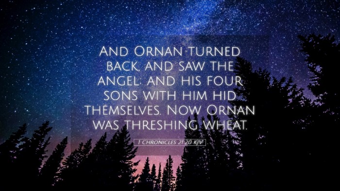 Picture 05 - 1 Chronicles 21:20 KJV Desktop Wallpaper - And Ornan turned back, and saw the angel; and his - Desktop Bible Verse Wallpaper