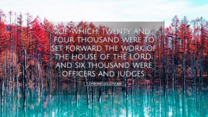Picture 05 - 1 Chronicles 23:4 KJV Desktop Wallpaper - Of which, twenty and four thousand were to set - Desktop Bible Verse Wallpaper