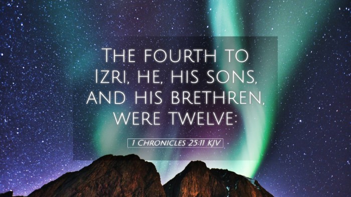 Picture 05 - 1 Chronicles 25:11 KJV Desktop Wallpaper - The fourth to Izri, he, his sons, and his - Desktop Bible Verse Wallpaper