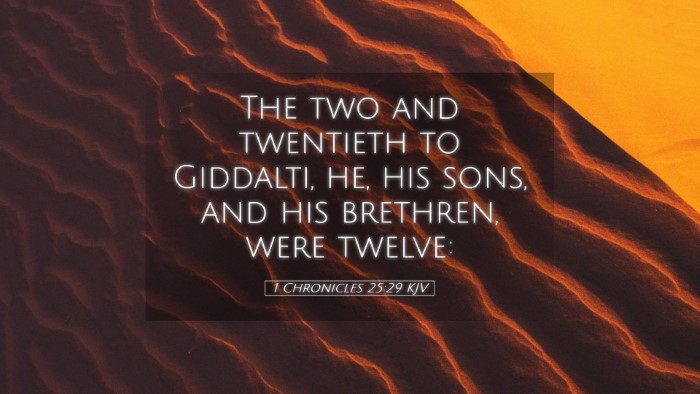 Picture 05 - 1 Chronicles 25:29 KJV Desktop Wallpaper - The two and twentieth to Giddalti, he, his sons, - Desktop Bible Verse Wallpaper
