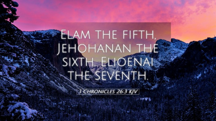 Picture 05 - 1 Chronicles 26:3 KJV Desktop Wallpaper - Elam the fifth, Jehohanan the sixth, Elioenai the - Desktop Bible Verse Wallpaper