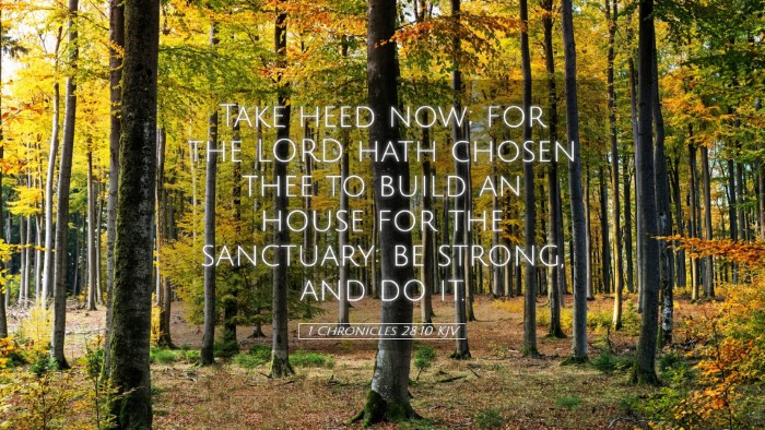 Picture 05 - 1 Chronicles 28:10 KJV Desktop Wallpaper - Take heed now; for the LORD hath chosen thee to - Desktop Bible Verse Wallpaper