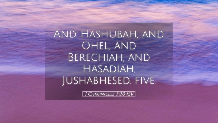 Picture 05 - 1 Chronicles 3:20 KJV Desktop Wallpaper - And Hashubah, and Ohel, and Berechiah, and - Desktop Bible Verse Wallpaper