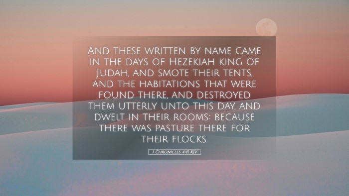 Picture 05 - 1 Chronicles 4:41 KJV Desktop Wallpaper - And these written by name came in the days of - Desktop Bible Verse Wallpaper