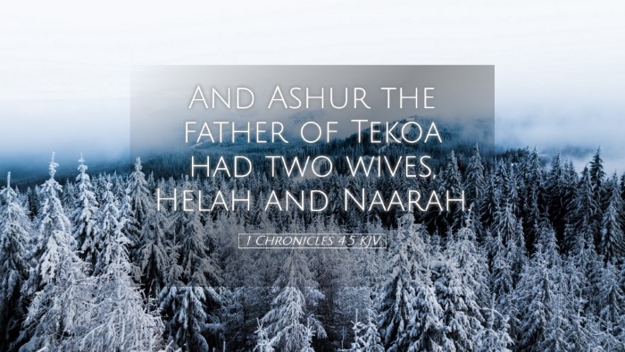 Picture 05 - 1 Chronicles 4:5 KJV Desktop Wallpaper - And Ashur the father of Tekoa had two wives, - Desktop Bible Verse Wallpaper