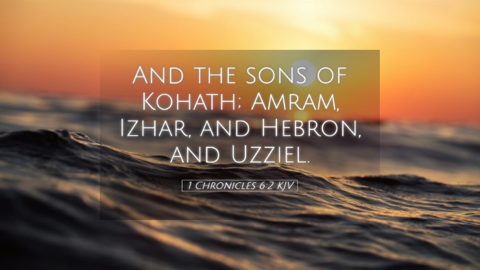 Picture 05 - 1 Chronicles 6:2 KJV Desktop Wallpaper - And the sons of Kohath; Amram, Izhar, and Hebron, - Desktop Bible Verse Wallpaper