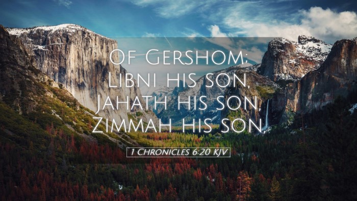 Picture 05 - 1 Chronicles 6:20 KJV Desktop Wallpaper - Of Gershom; Libni his son, Jahath his son, Zimmah - Desktop Bible Verse Wallpaper