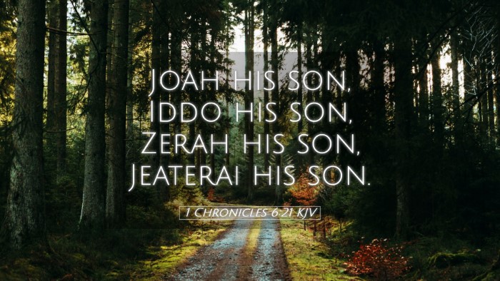 Picture 05 - 1 Chronicles 6:21 KJV Desktop Wallpaper - Joah his son, Iddo his son, Zerah his son, - Desktop Bible Verse Wallpaper
